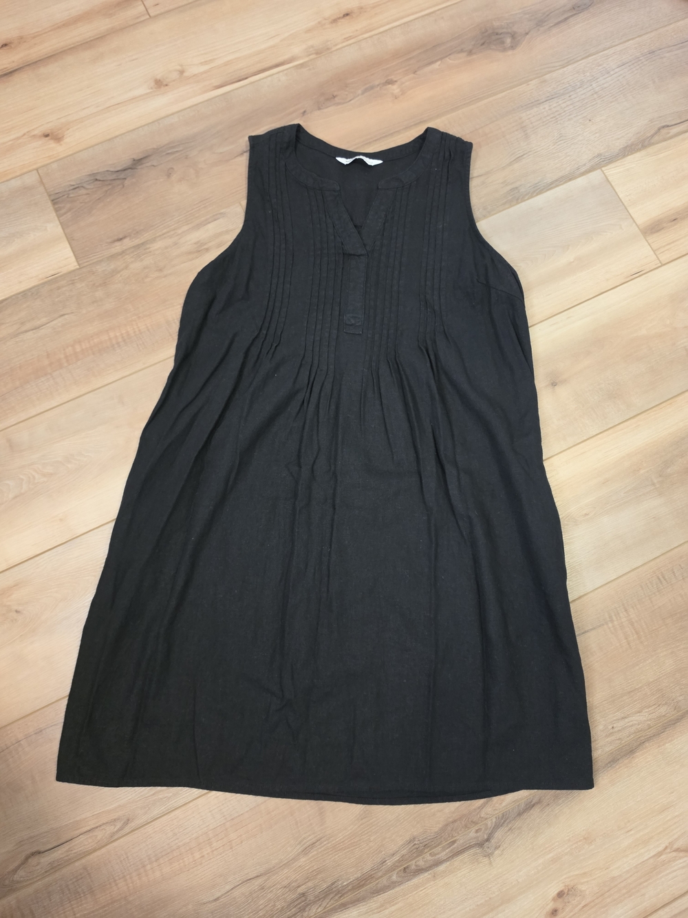 Sonoma Black Sleeveless Pintuck Mini Dress